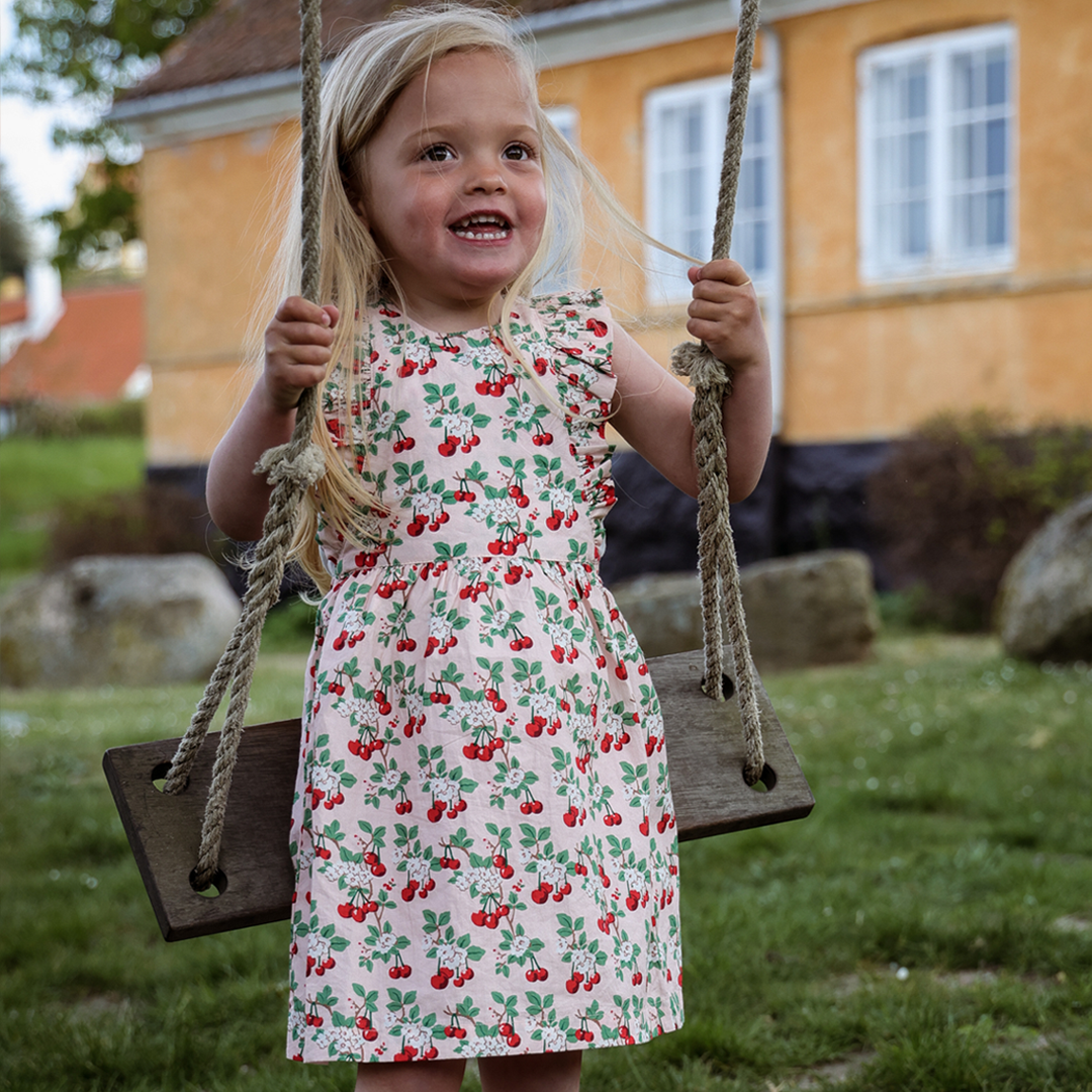 Sommerkleid mit Rüschen für Kinder - Kirsche