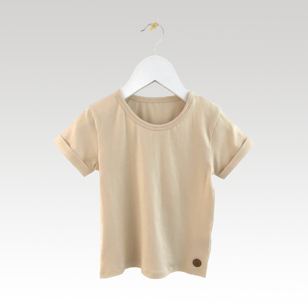 Kurzärmeliges Öko-T-Shirt – heller Sand