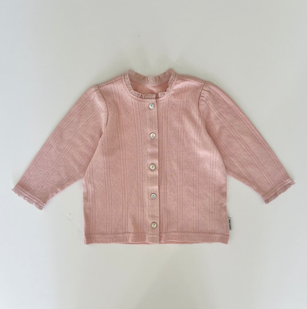 Magda Pointelle-Cardigan – Rosa und Lila