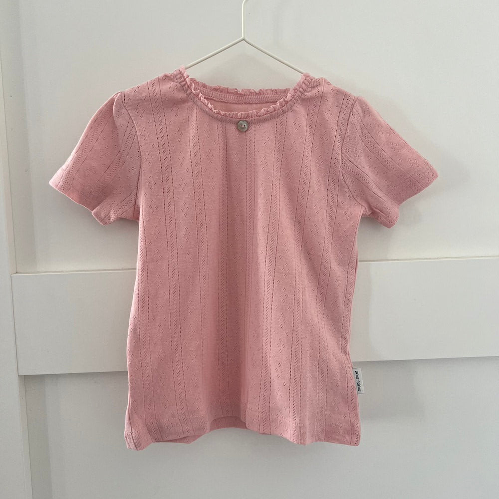 Pointelle-T-Shirt – Rosa und Lila