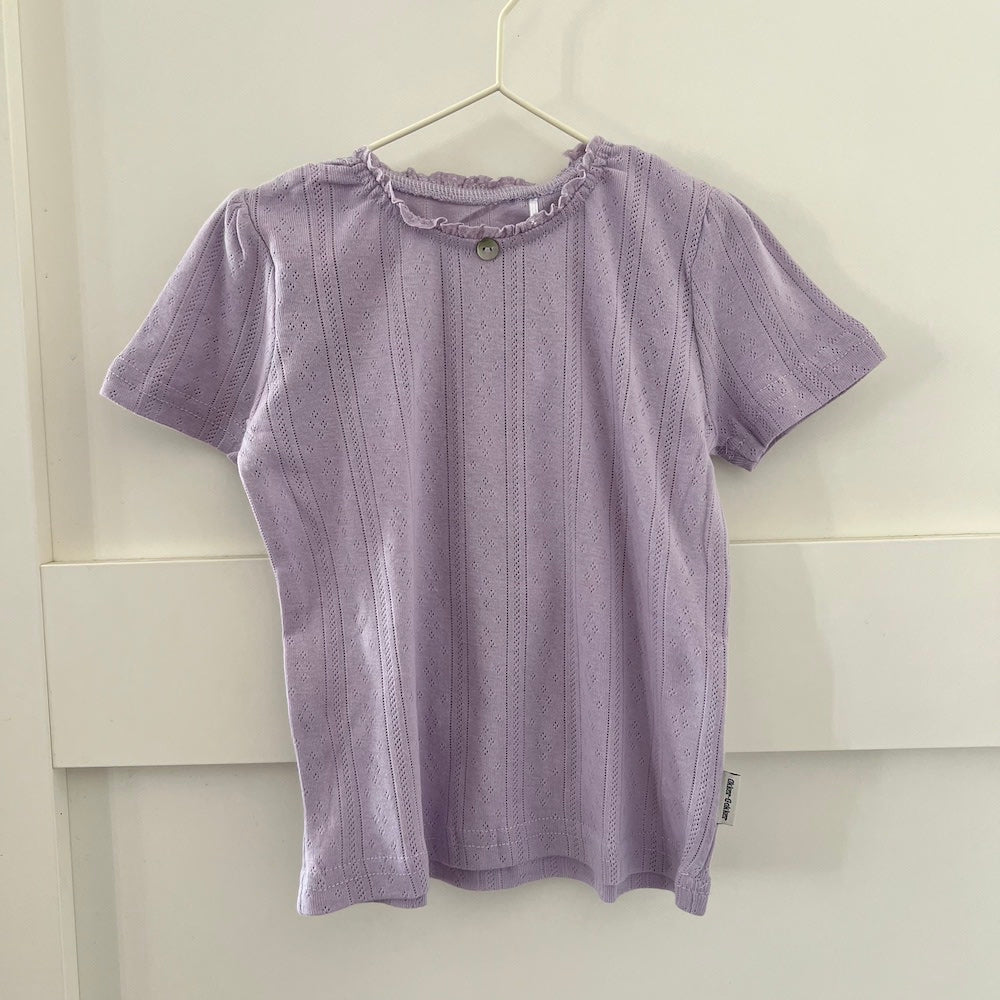 Pointelle-T-Shirt – Rosa und Lila