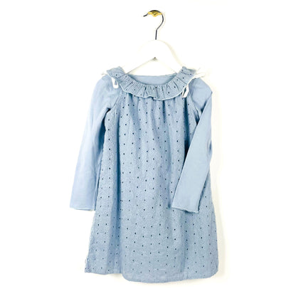 Bluse für Kinder mit Rüschen – Himmelblau