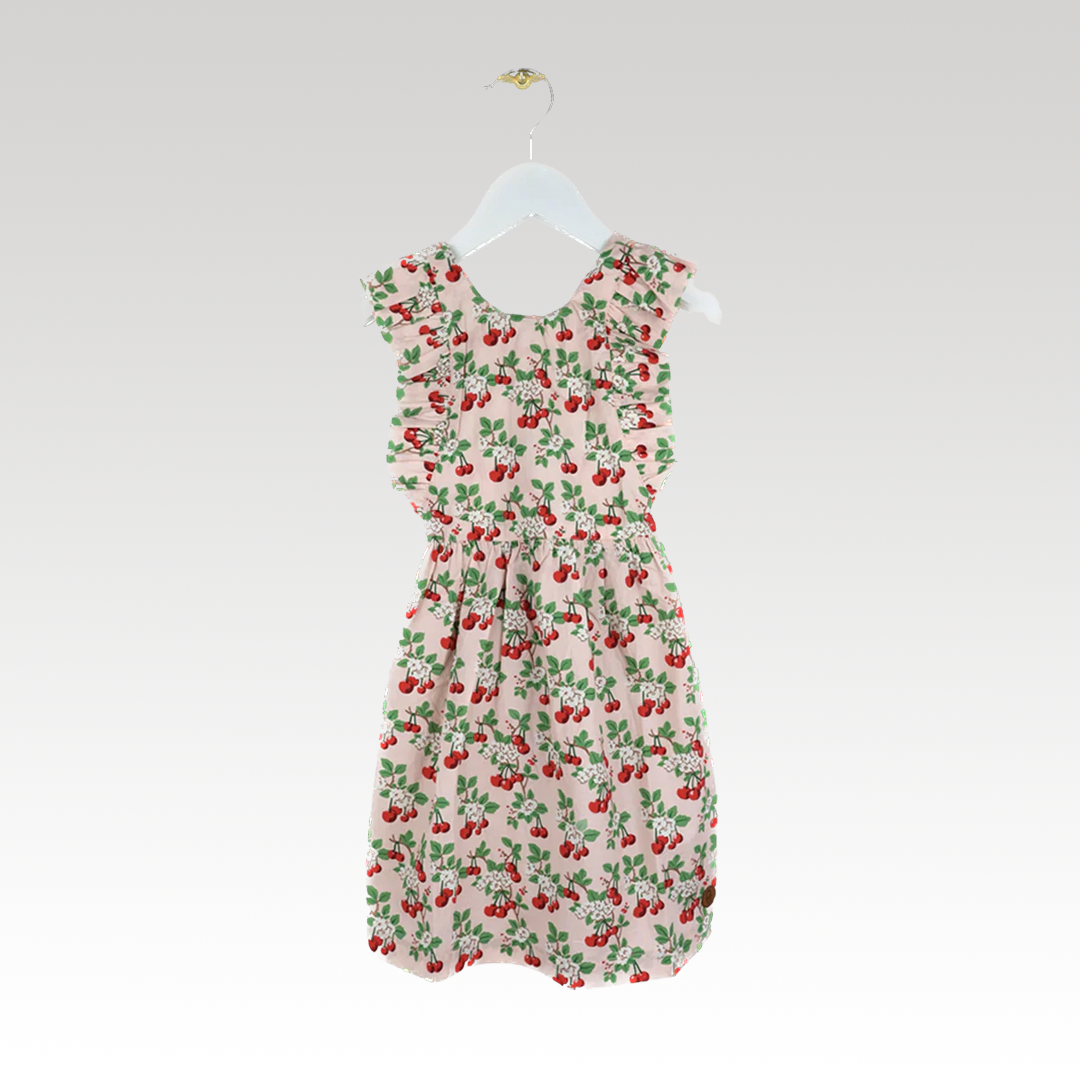 Sommerkleid mit Rüschen für Kinder - Kirsche