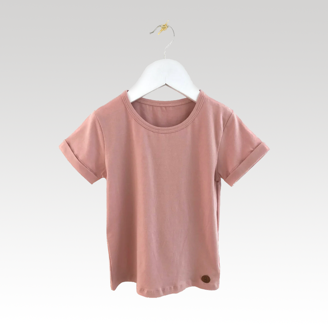 Kurzärmliges Öko-T-Shirt – Hellrosa