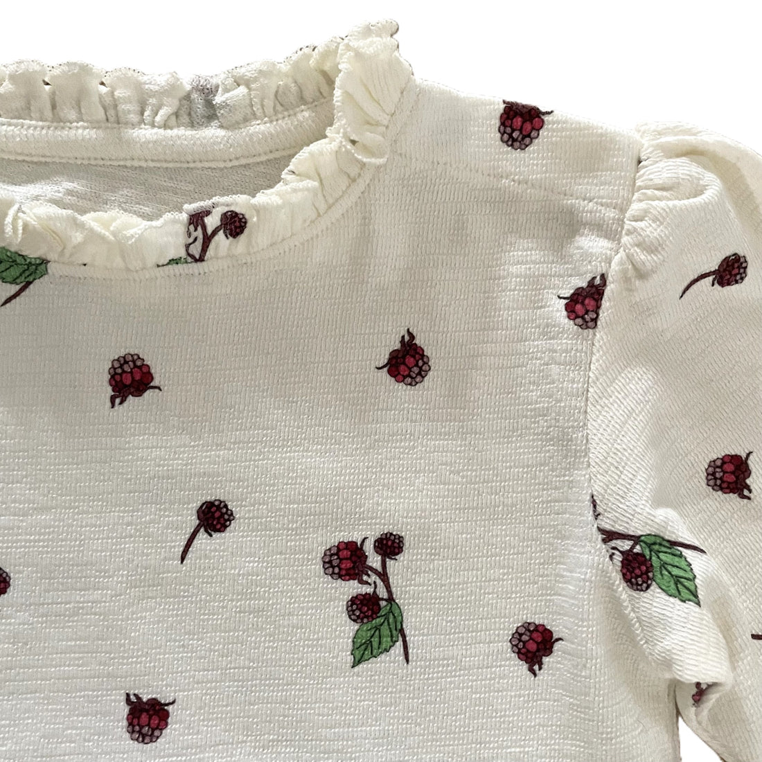 Elli bluse med flæser - raspberry summer