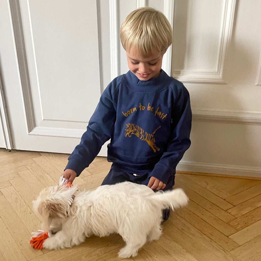 Harry Sweatbluse mit Tiger – Marineblau oder Flaschengrün