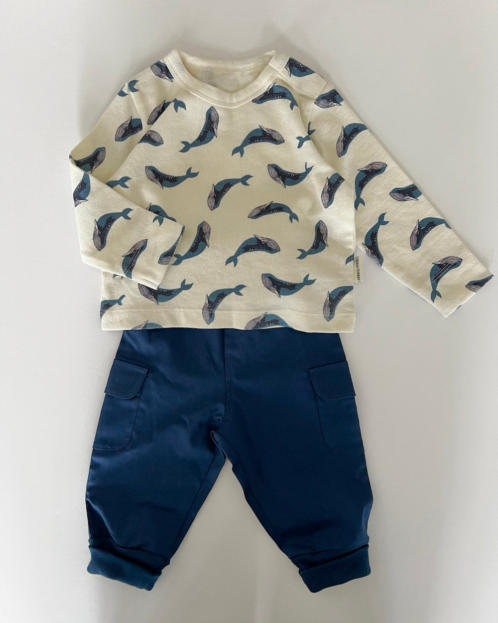 Folmer Baby-Cargohose – Camel und Marine