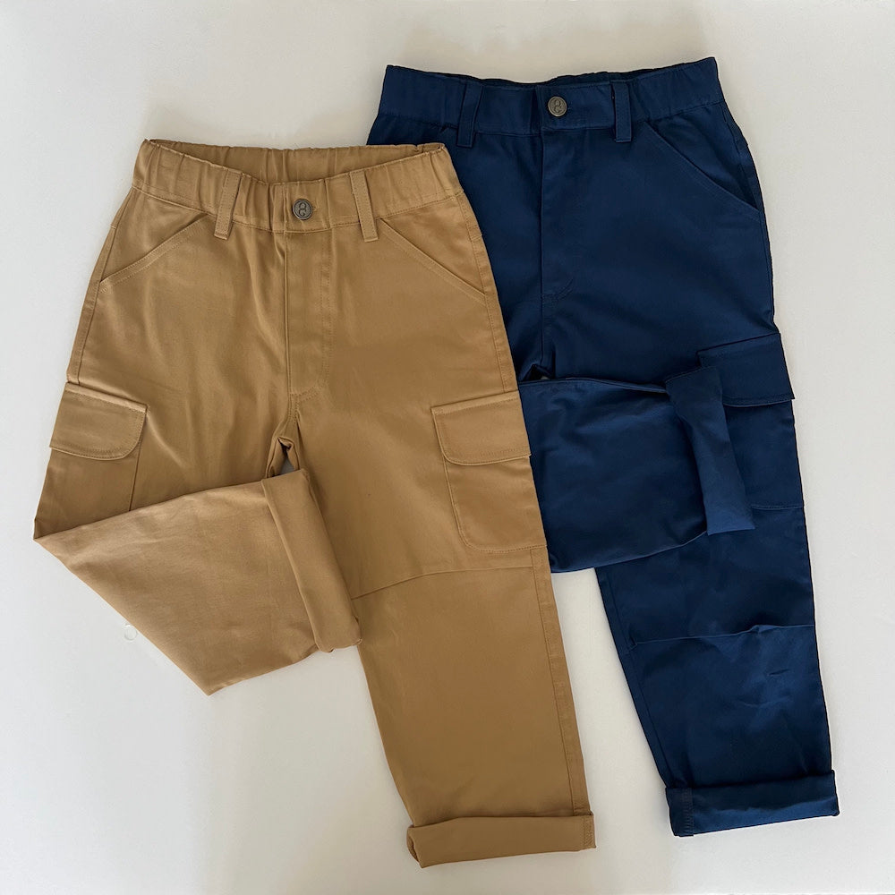 Folke Cargo-Twill-Hose – Kamel und Marine