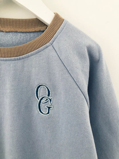 Öko-Sweatshirt mit Logo – Kinder – Himmelblau